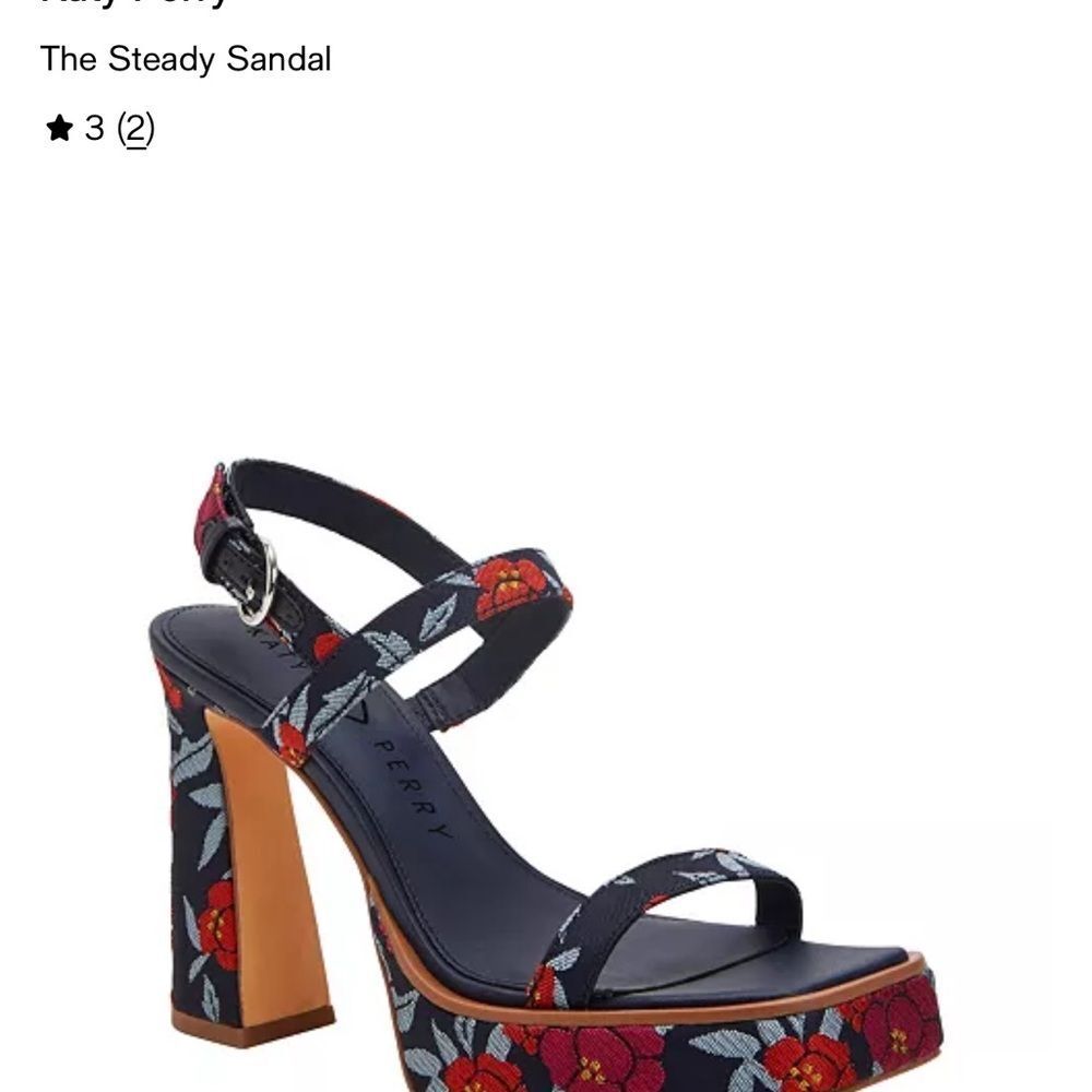New Katy Perry Collections Floral Platform Sandals - Black and Red size 9.5